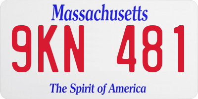 MA license plate 9KN481