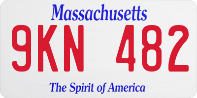 MA license plate 9KN482