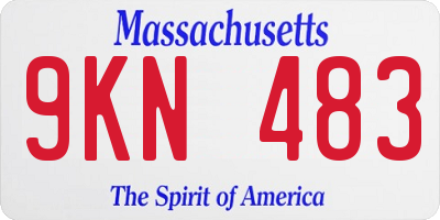 MA license plate 9KN483