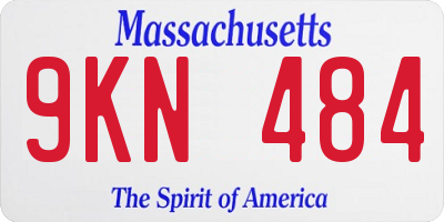 MA license plate 9KN484