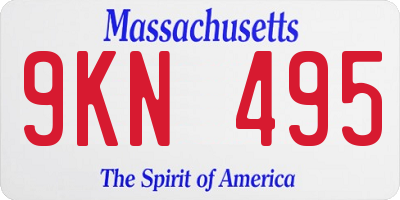 MA license plate 9KN495