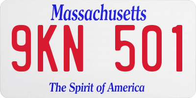 MA license plate 9KN501