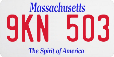 MA license plate 9KN503