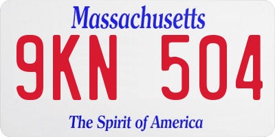 MA license plate 9KN504