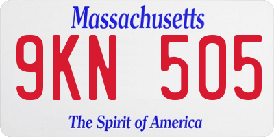 MA license plate 9KN505