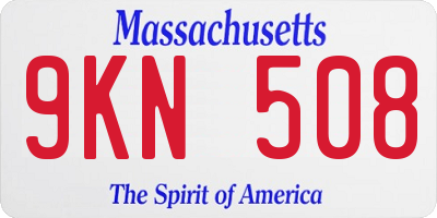 MA license plate 9KN508