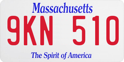 MA license plate 9KN510