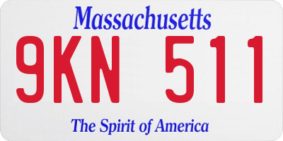 MA license plate 9KN511