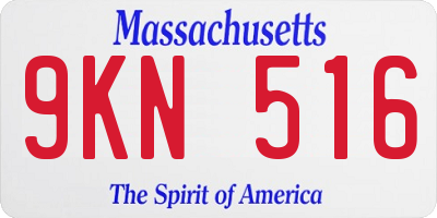 MA license plate 9KN516