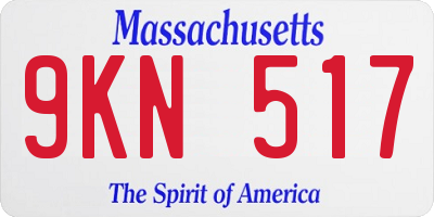 MA license plate 9KN517