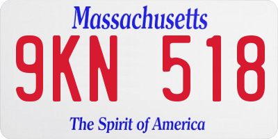 MA license plate 9KN518