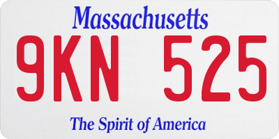 MA license plate 9KN525