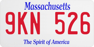 MA license plate 9KN526