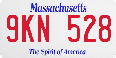 MA license plate 9KN528