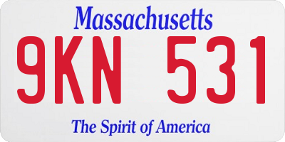 MA license plate 9KN531