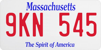 MA license plate 9KN545