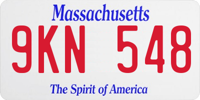 MA license plate 9KN548