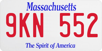 MA license plate 9KN552