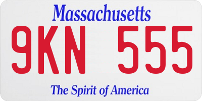 MA license plate 9KN555