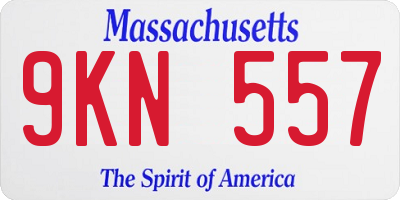 MA license plate 9KN557