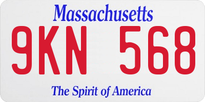 MA license plate 9KN568