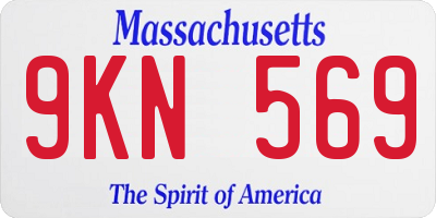 MA license plate 9KN569