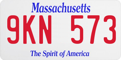 MA license plate 9KN573