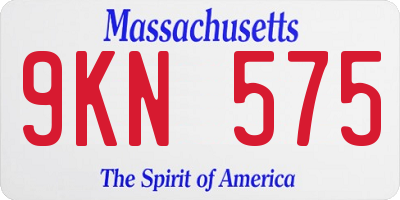 MA license plate 9KN575