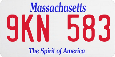 MA license plate 9KN583