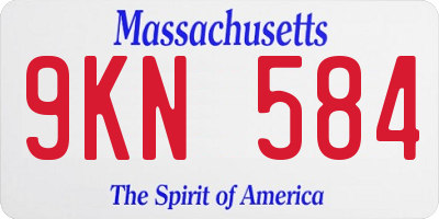 MA license plate 9KN584