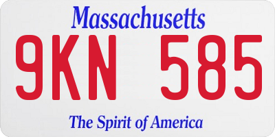 MA license plate 9KN585