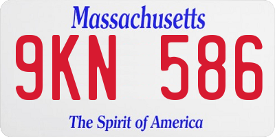 MA license plate 9KN586