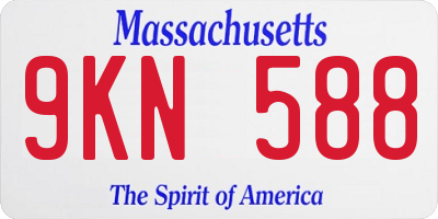 MA license plate 9KN588