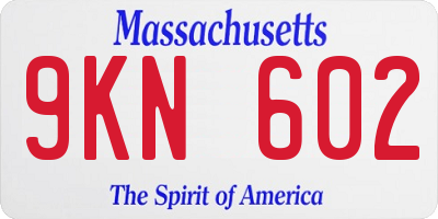 MA license plate 9KN602