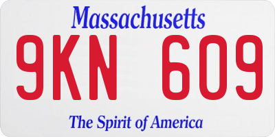 MA license plate 9KN609