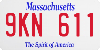 MA license plate 9KN611