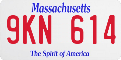 MA license plate 9KN614