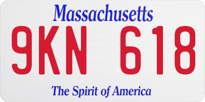 MA license plate 9KN618