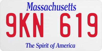 MA license plate 9KN619