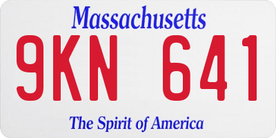 MA license plate 9KN641