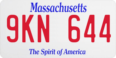 MA license plate 9KN644