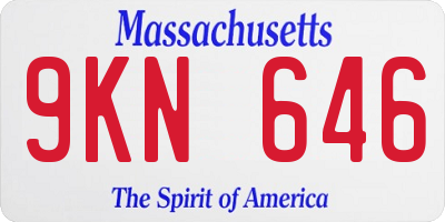 MA license plate 9KN646