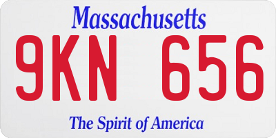 MA license plate 9KN656