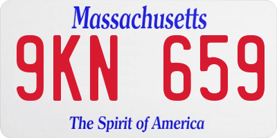MA license plate 9KN659