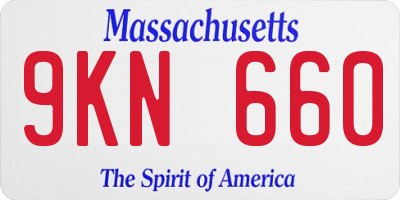 MA license plate 9KN660