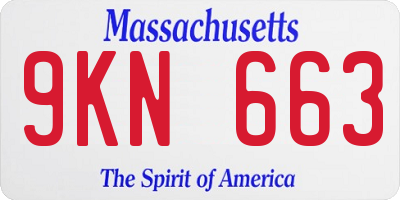 MA license plate 9KN663