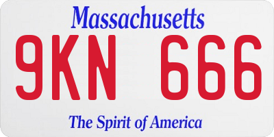 MA license plate 9KN666