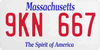 MA license plate 9KN667