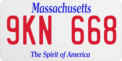 MA license plate 9KN668