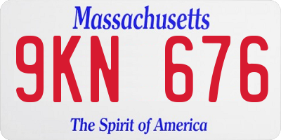 MA license plate 9KN676